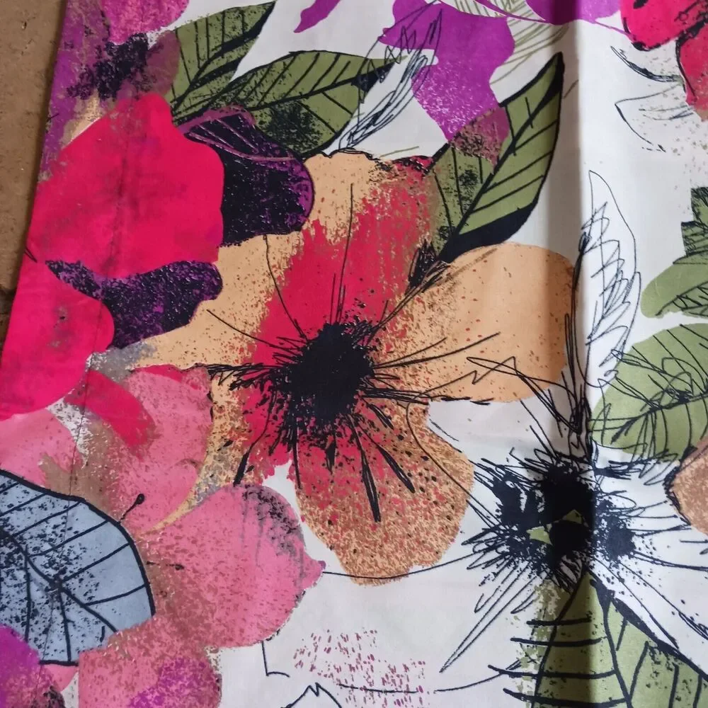 2 Bed Pillow Cases Vintage Art‎ Deco Floral Tropical 20 x26 Colorful REVERSIBLE